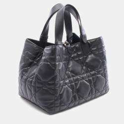 مملوكة مسبقًا Dior Toujours Medium Black Macrocannage Calfskin Leather Tote Bag