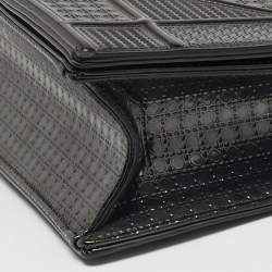 مملوكة مسبقًا حقيبة كتف ديور ديوراما متوسطة جلد لامع ميكرو كاناج رمادية داكنة معدنية