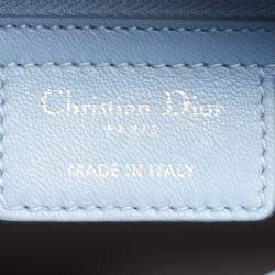 مملوكة مسبقًا Dior Lady Dior Light Blue/Grey Medium Cannage Leather Tote