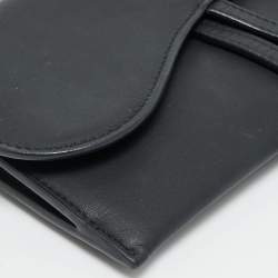 Pre Owned محفظة بسلسلة ديور سادل جلد أزرق حجري