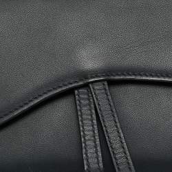 Pre Owned محفظة بسلسلة ديور سادل جلد أزرق حجري