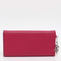 Pre Owned Dior Diorissimo Pink Leather Continental Wallet