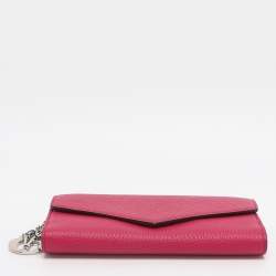 Pre Owned Dior Diorissimo Pink Leather Continental Wallet