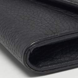 مملوكة مسبقًا Dior Diorissimo Black Leather Long Wallet