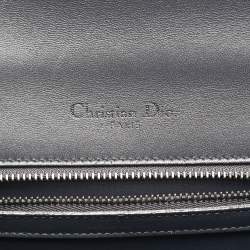مملوكة مسبقًا Dior Diorama Small Dark Grey Microcannage Patent Leather Flap Bag