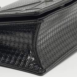 مملوكة مسبقًا Dior Diorama Small Dark Grey Microcannage Patent Leather Flap Bag