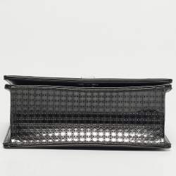 مملوكة مسبقًا Dior Diorama Small Dark Grey Microcannage Patent Leather Flap Bag