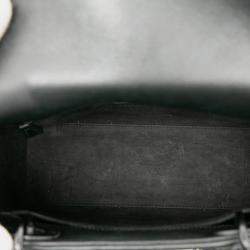 Pre Owned Dior Black White Medium Calfskin Woven Houndstooth Lady Dior