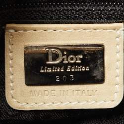 مملوكة مسبقًا حقيبة ديور سادل قماش مطبوع أبيض/أحمر إصدار محدود ٢٠٣