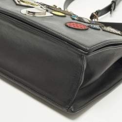 مملوكة مسبقًا Dior Patchwork Diorama Medium Black Leather Shoulder Bag
