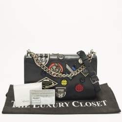 مملوكة �مسبقًا Dior Patchwork Diorama Medium Black Leather Shoulder Bag