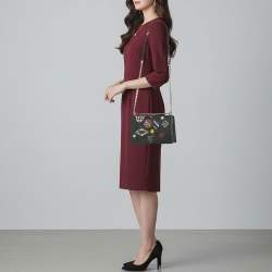 مملوكة مسبقًا Dior Patchwork Diorama Medium Black Leather Shoulder Bag