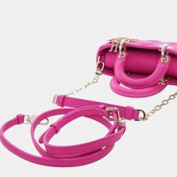 مملوكة مسبقًا حقيبة ديور ليدي دي جوي مايكرو لامبسكين وردية كاناج