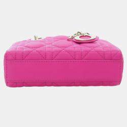 مملوكة مسبقًا حقيبة ديور ليدي دي جوي مايكرو لامبسكين وردية كاناج