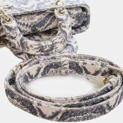 مملوكة مسبقًا Dior White Small Denim Toile de Jouy Soleil Lady D Joy