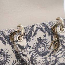 مملوكة مسبقًا Dior White Small Denim Toile de Jouy Soleil Lady D Joy
