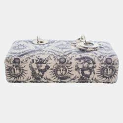 مملوكة مسبقًا Dior White Small Denim Toile de Jouy Soleil Lady D Joy