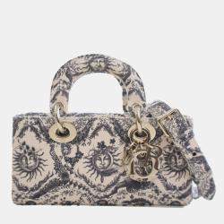 مملوكة مسبقًا Dior White Small Denim Toile de Jouy Soleil Lady D Joy