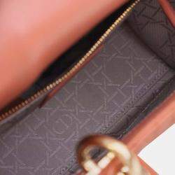 Pre Owned Dior Orange Small Lambskin Cannage MyABCDior Lady Dior