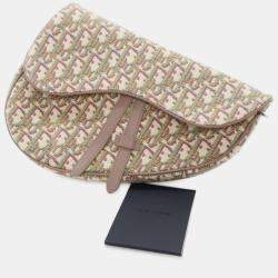 مملوكة مسبقًا حقيبة كروس بودي ديور سادل كانفاس مزخرف متعددة الألوان بني