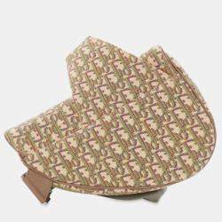 مملوكة مسبقًا حقيبة كروس بودي ديور سادل كانفاس مزخرف متعددة الألوان بني