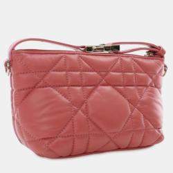 Pre Owned حقيبة ديور ترافيل نوماد من جلد العجل صغيرة ماكروكاناج لون وردي