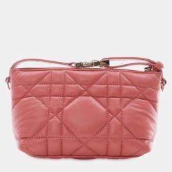 Pre Owned حقيبة ديور ترافيل نوماد من جلد العجل صغيرة ماكروكاناج لون وردي