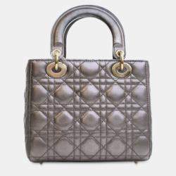 Pre Owned Dior Small Metallic Lambskin Cannage My ABCDior Lady Dior