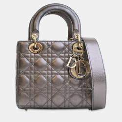 Pre Owned Dior Small Metallic Lambskin Cannage My ABCDior Lady Dior