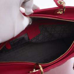 Pre Owned Christian Dior Large Lambskin Lady Dior