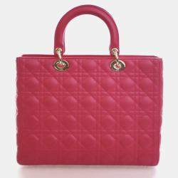 Pre Owned Christian Dior Large Lambskin Lady Dior