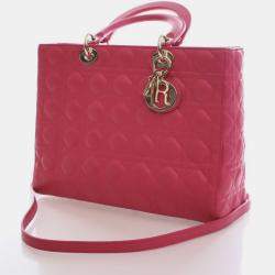 Pre Owned Christian Dior Large Lambskin Lady Dior