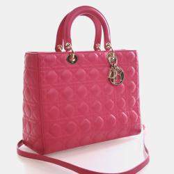 Pre Owned Christian Dior Large Lambskin Lady Dior