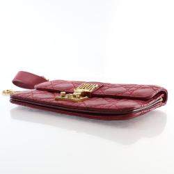 مملوكة مسبقًا حقيبة يد صغيرة ديور أديكت جلد حمل أحمر