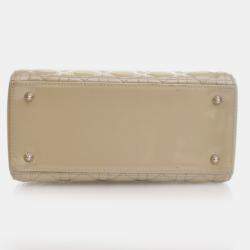 مملوكة مسبقًا حقيبة ديور ليدي ديور متوسطة الحجم بيج لامع كاناج