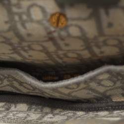 Pre Owned حقيبة كتف ديور سادل كانفاس مطرز أوبليك رمادي/أوف و ايت