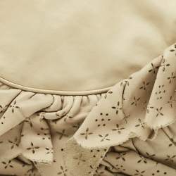 Pre Owned Dior Gypsy Ruffle Olive Large Green Leather Hobo