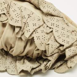 Pre Owned Dior Gypsy Ruffle Olive Large Green Leather Hobo