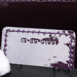 Pre Owned Dior Purple Medium Patent Cannage Lady Dior