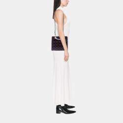Pre Owned Dior Purple Medium Patent Cannage Lady Dior