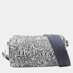مملوكة مسبقًا Dior Shawn Stussy Roller Navy Leather Crossbody Bag