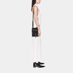 Pre Owned حقيبة رسول مسطحة ديور جلد عجل محبب أسود