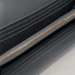 Pre Owned محفظة ديور كارو أزرق جلد زهرة الأوركيد طويل