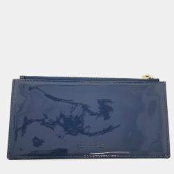 Pre Owned Dior Navy Blue Leather Patent Cannage Chain Crossbody Bag