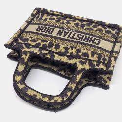 Pre Owned Dior Black Brown Canvas Book Tote Mini