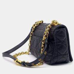 Pre Owned Dior Black Leather Carobag Small