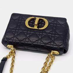 Pre Owned Dior Black Leather Carobag Small