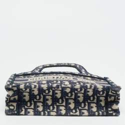 Pre Owned حقيبة يد ديور ميني كتاب كنفاس أوبليك أزرق بحري