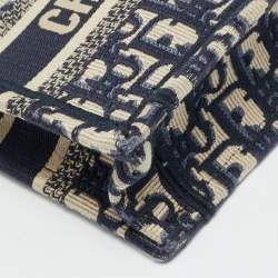 Pre Owned حقيبة يد ديور ميني كتاب كنفاس أوبليك أزرق بحري