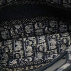 Pre Owned حقيبة يد ديور ميني كتاب كنفاس أوبليك أزرق بحري